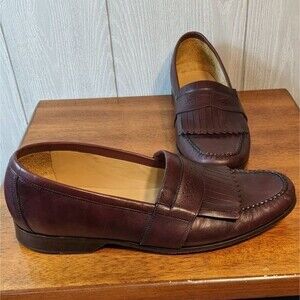 Neil M. brown leather loafers fringe tops 11D EUC 110207